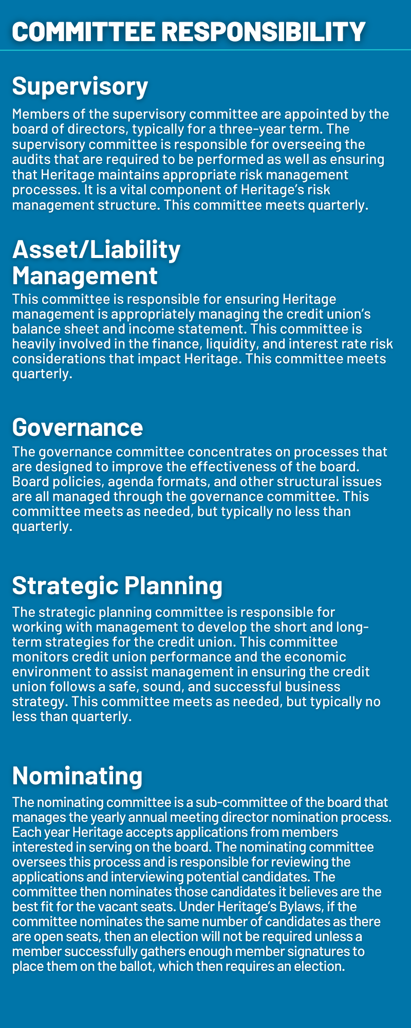 Committee Responsibility